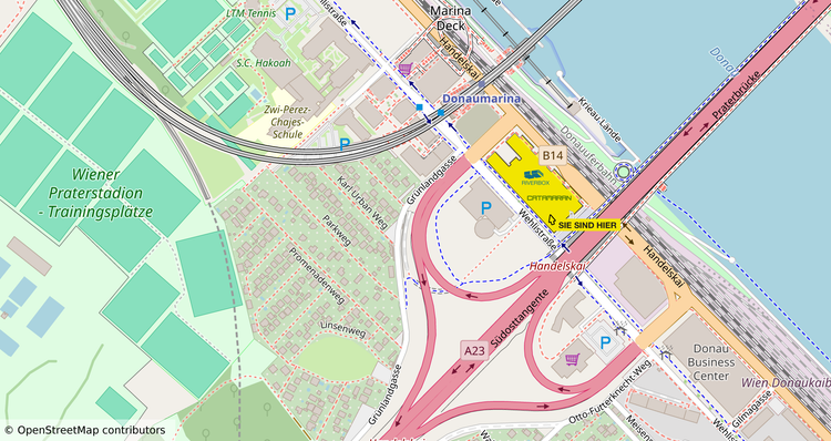 Lageplan des APCOA-Parkhauses